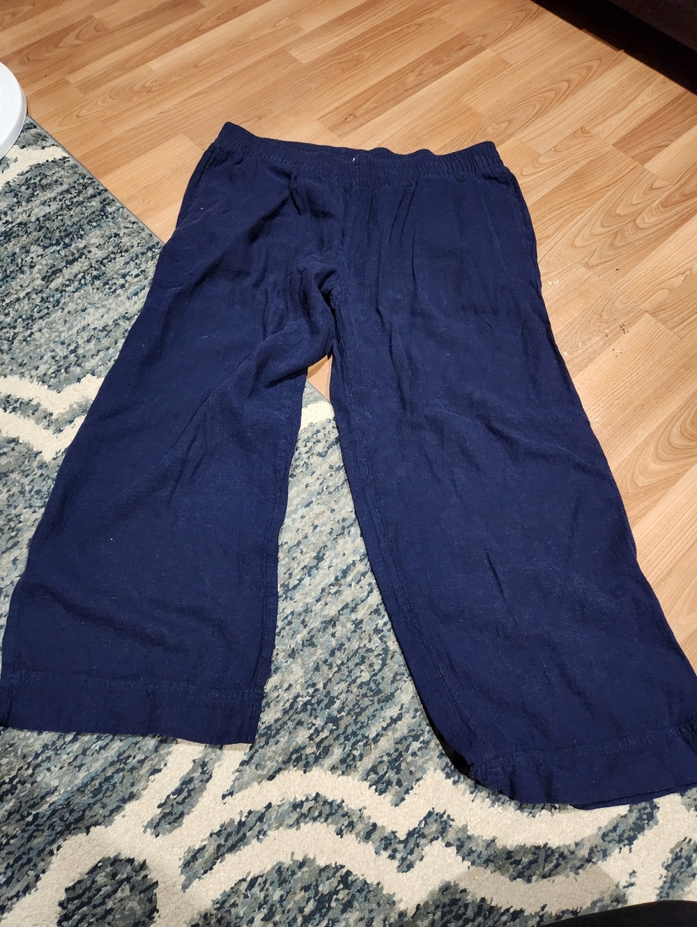 Navy Wide Leg Linen Pants